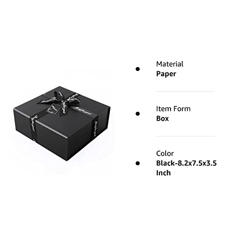 JiaWei Gift Box 8.2x7.5x3.5 Inches, Halloween Thanksgiving Christmas Children's Day, Magnetic Gift Box, Collapsible Bridesmaid Proposal Box, Decorative Gift Box for Present, Wedding,Christmas