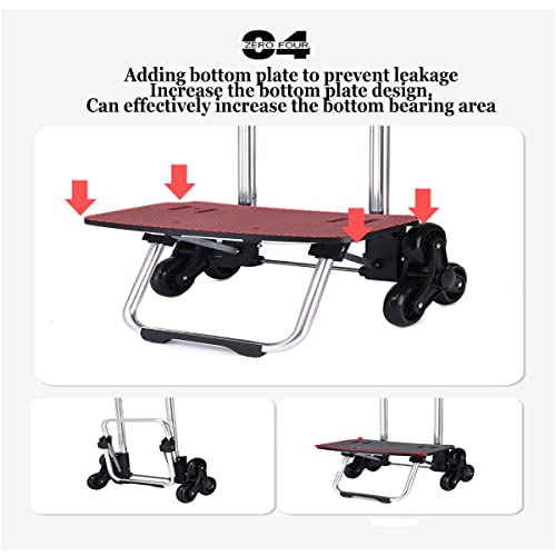 ZZCX Stair Climber Trolley 3 Wheels Heavy Duty Shopping Hand Truck,45inch Handle Height Load Capacity of 20 Kg, Built-in Insulation, Folding Grocery Cart Widely Used,3