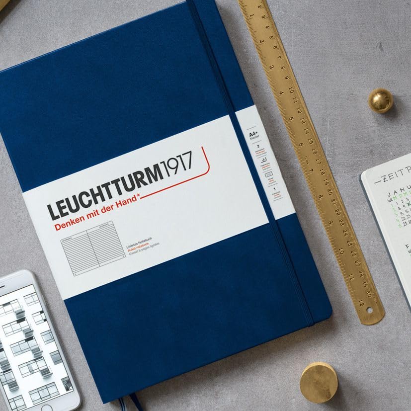 LEUCHTTURM1917 - Notebook Hardcover Master Classic A4+ - 235 Numbered Pages for Writing and Journaling (Pacific Green, Dotted)