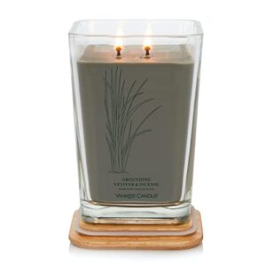 Yankee Candle Grounding Vetiver & Incense Well Living Collection Large Square Candle, 19.5 oz.