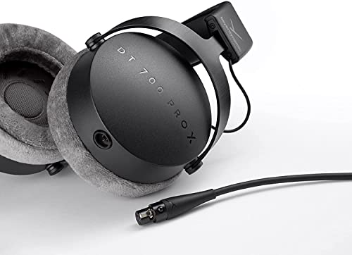 Beyerdynamic DT 700 Pro X Closed-Back Studio Headphones Bundle with Detachable Cable, Headphone Splitter, Extension Cable, and 6AVE Headphone Cleaning Kit