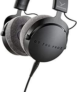Beyerdynamic DT 700 Pro X Closed-Back Studio Headphones Bundle with Detachable Cable, Headphone Splitter, Extension Cable, and 6AVE Headphone Cleaning Kit