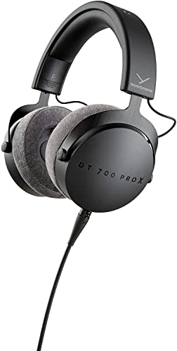 Beyerdynamic DT 700 Pro X Closed-Back Studio Headphones Bundle with Detachable Cable, Headphone Splitter, Extension Cable, and 6AVE Headphone Cleaning Kit