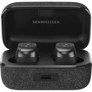 sennheiser momentum true wireless 3 earbuds -bluetooth in-ear headphones for music and calls with anc, multipoint connectivity, ipx4, qi charging, 28-hour battery life compact design - graphite