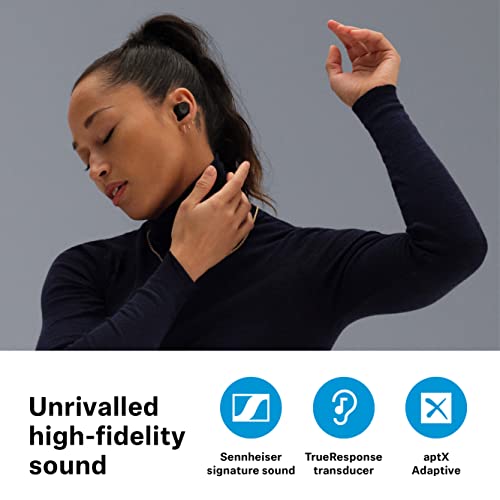 Sennheiser MOMENTUM True Wireless 3 Earbuds -Bluetooth In-Ear Headphones for Music and Calls with ANC, Multipoint connectivity, IPX4, Qi charging, 28-hour Battery Life Compact Design - Graphite