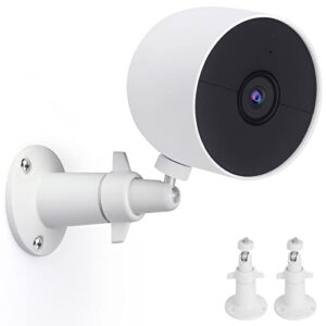 UYODM 2 Pack Wall Mount Holder Compatible with Google Nest Cam Outdoor or Indoor, Battery - 360°Rotation Security Mounting Bracket for Nest Cam with 1/4 Screw Thread, Camera Not Included (White)