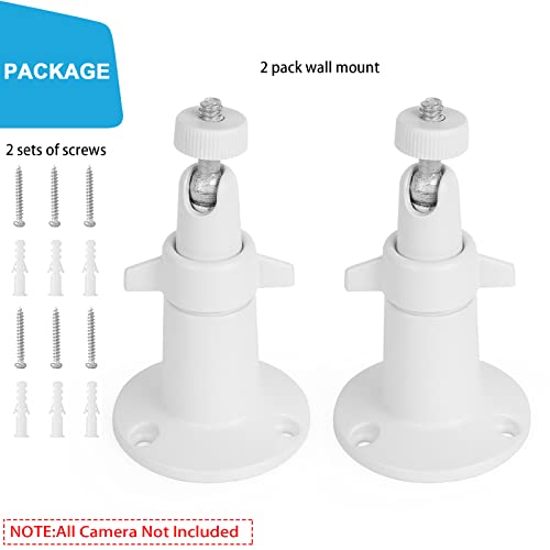 UYODM 2 Pack Wall Mount Holder Compatible with Google Nest Cam Outdoor or Indoor, Battery - 360°Rotation Security Mounting Bracket for Nest Cam with 1/4 Screw Thread, Camera Not Included (White)
