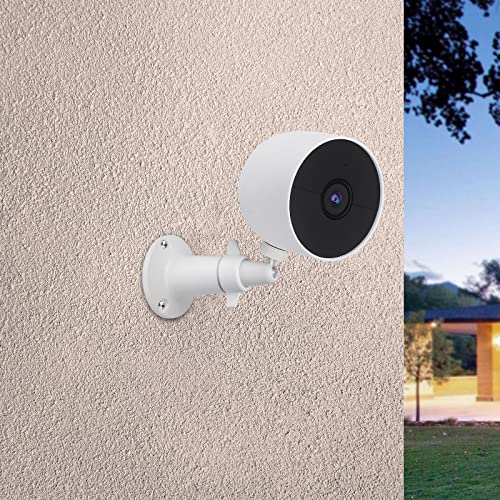 UYODM 2 Pack Wall Mount Holder Compatible with Google Nest Cam Outdoor or Indoor, Battery - 360°Rotation Security Mounting Bracket for Nest Cam with 1/4 Screw Thread, Camera Not Included (White)