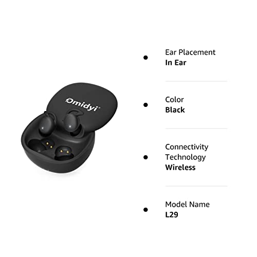 Omidyi True Wireless Sleep Earbuds, Noise Blocking Headphones in Ear for Sleeping, Lightweight and Comfortable, Bluetooth Earbuds Designed to Help You Fall Asleep Better (Black) [2022 Version]