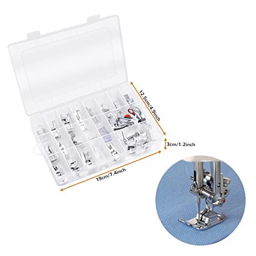 Presser Foot Set 42Pcs, Sewing Machine Presser Feet Kit Accessories with Manual for Brother, Babylock, Singer, Elna, Toyota, New Home, Simplicity, Necchi, Kenmore Low Shank Machines