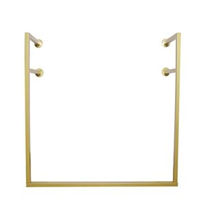 wall-mounted garment rack ,modern simple clothing store heavy metal display stand garment bar,clothes rail,bathroom hanging towel rack,multi-purpose hanging rod for closet storage (gold-f-shaped,39.37"l)