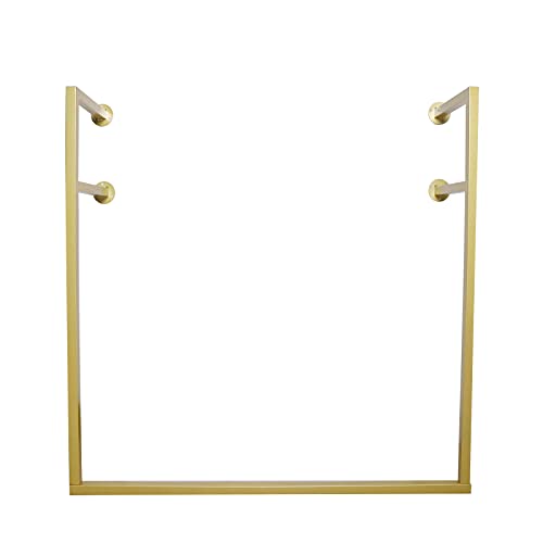 Wall-Mounted Garment Rack ,Modern Simple Clothing Store Heavy Metal Display Stand Garment Bar,Clothes Rail,Bathroom Hanging Towel Rack,Multi-purpose Hanging Rod for Closet Storage (Gold-F-Shaped,39.37"L)