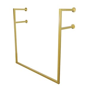 Wall-Mounted Garment Rack ,Modern Simple Clothing Store Heavy Metal Display Stand Garment Bar,Clothes Rail,Bathroom Hanging Towel Rack,Multi-purpose Hanging Rod for Closet Storage (Gold-F-Shaped,39.37"L)