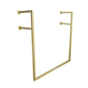Wall-Mounted Garment Rack ,Modern Simple Clothing Store Heavy Metal Display Stand Garment Bar,Clothes Rail,Bathroom Hanging Towel Rack,Multi-purpose Hanging Rod for Closet Storage (Gold-F-Shaped,39.37"L)