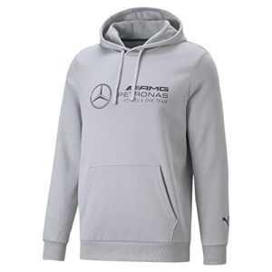 puma men's standard essentials fleece hoodie, mercedes team silver, medium
