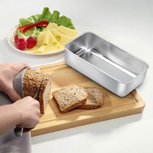 Homikit Loaf Pan Set of 3, 9 x 5 Inch Stainless Steel Loaf Pans for Baking Bread, Medium Metal Meatloaf Cake Pan Great for Home Kitchen, Oven & Dishwasher Safe, Rust Free