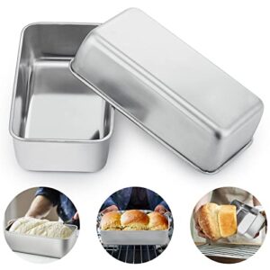 Homikit Loaf Pan Set of 3, 9 x 5 Inch Stainless Steel Loaf Pans for Baking Bread, Medium Metal Meatloaf Cake Pan Great for Home Kitchen, Oven & Dishwasher Safe, Rust Free