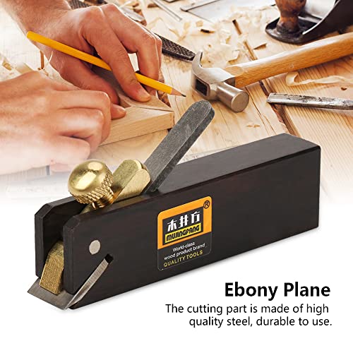 Mini Wood Planer, 3 inch Wood Hand Planer Ebony Woodworking Plane for Planing Surface Smoothing & Flat Bottom Trimming Wood Perfect for Carpenter DIY Wood Cutting Tool