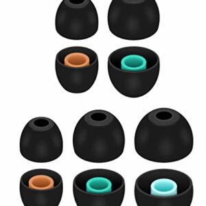 A-Focus Ear Tips Buds Set for WF-1000XM5 WF-1000XM4 WI-XB400 WF-C700N Silicone Eartips Earbuds Eargels Compatible with Sony in-Ear Headset WI-C200 WF-C500 etc 2S2M1L Black