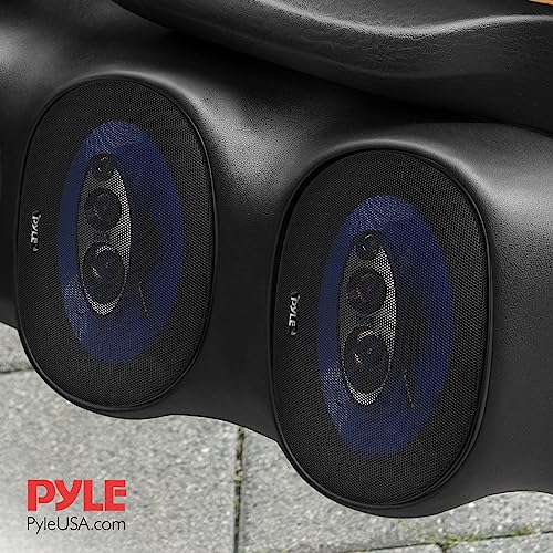 Pyle 6x9/7x10 car Speakers 4-Way Quadriaxial Full Range Sound Audio - Butyl Rubber Surround, 500W w/ 4Ohm Impedance & 3/4'' Piezo Tweeters - Blue Pair