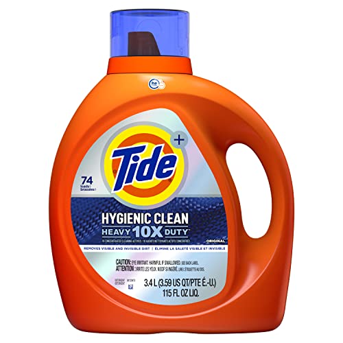 Tide Hygienic Clean Heavy Duty Laundry Detergent Liquid Soap, Original Scent, 115 Fl Oz., 74 Loads, He Compatible