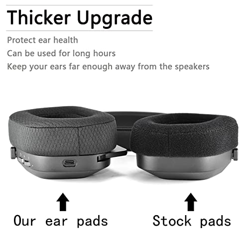 HS80 RGB Thicker Upgrade Quality Earpads - Replacement Ear Cushion Cup Compatible with Corsair HS80 RGB Wireless Headphone, High-Density Noise Cancelling Foam，Added Thicknes (Black Fabric)