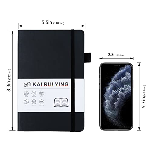 KaiRuiYing 3 Pack Journal Notebook with Pen Holder, A5 Notebooks for Work/Writing, College Ruled Notebook for School, Thick Journal for Men/Women, Note Book/Pads for Note Taking, Lined Notebook