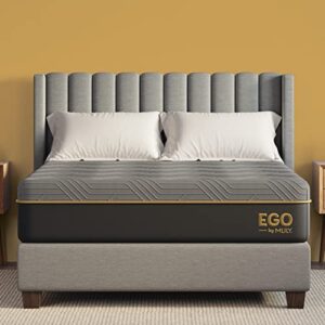 egohome 12 inch queen memory foam mattress for back pain, cooling gel mattress bed in a box, made in usa, certipur-us certified, therapeutic medium double mattress, 60”x80”x12”, black