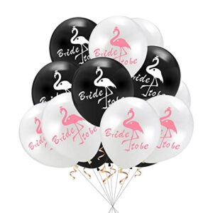 15 pcs black and white flamingo balloons, 12inch pink flamingo latex balloon for hawaiian theme tropical party decorations luau summer birthday wedding party decoration supplies