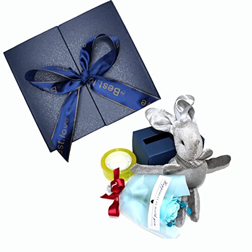 Money Box for Cash Gift Pull- Money Gift Box for Cash Gift Ideas-Love Box with Money Pull Out KIT & Automatic ON/Off String Light - Birthday Money Pull Box Surprise Money Box.