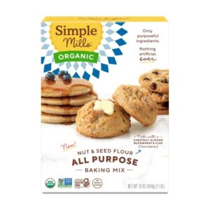simple mills organic nut and seed flour all purpose baking mix - gluten free, vegan, plant based, 16 ounce (pack of 1)