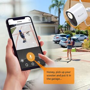 TOUCAN Outdoor Floodlight Security Camera, Plug-in Power, Bright LED Light, Night Vision, Radar Motion Detection, 2-Way Audio, Works with Alexa & Google Home, 1080P HD Video, No Subscription Required