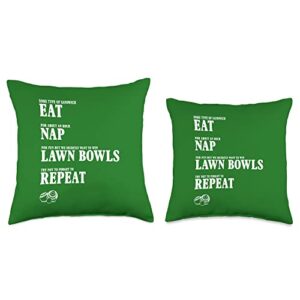 Funny Retirement Lawn Bowls For Grandma & Grandad Funny Design for Lawn Bowling & Green Bowling Throw Pillow, 18x18, Multicolor