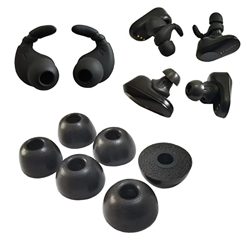 Luckvan Ear Tips for Sony WF-1000XM3/WF-1000XM4 Earhook Replacement Memory Foam Earbuds Tips for Sony WF-1000XM4 WF-XB700 WF-SP800N WF WI XBA Etc. Black 3 Pairs LMS