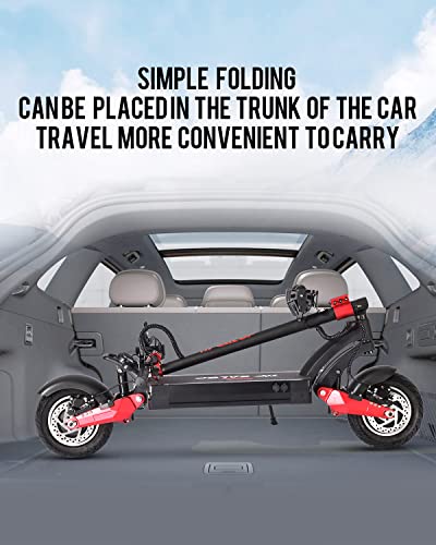 TIFGALOP Adult Electric Scooter Motor Power 1600W Maximum Speed 33 MPH Range 80~90KM，10 inch tubeless Off-Road Tires Convenient Folding Sports Scooter