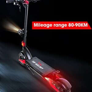 TIFGALOP Adult Electric Scooter Motor Power 1600W Maximum Speed 33 MPH Range 80~90KM，10 inch tubeless Off-Road Tires Convenient Folding Sports Scooter