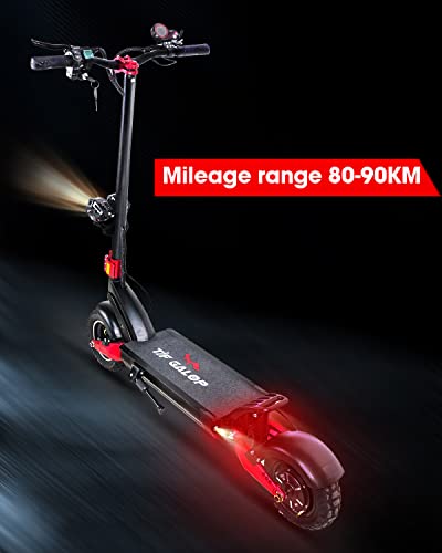 TIFGALOP Adult Electric Scooter Motor Power 1600W Maximum Speed 33 MPH Range 80~90KM，10 inch tubeless Off-Road Tires Convenient Folding Sports Scooter