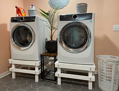 Made in the USA | Homemade Wooden Laundry Pedestal | Custom Heights 12"-18" H | Supports 500 LBS | Fit or Free Guarantee | Samsung, LG, GE, Whirlpool, Etc