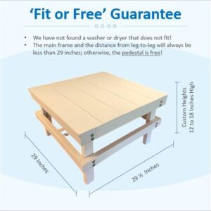 Made in the USA | Homemade Wooden Laundry Pedestal | Custom Heights 12"-18" H | Supports 500 LBS | Fit or Free Guarantee | Samsung, LG, GE, Whirlpool, Etc