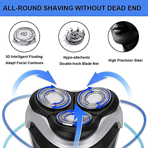 Replacement Shaver Heads for Philips Norelco SH50, 3 Pack Men Electric Shaving Heads 5000 Series, Double Layers Trimmer Razor Accessories Rotary Heads Blades for Men