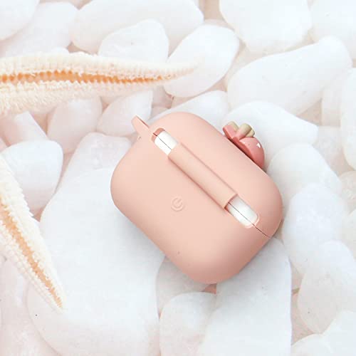 Wonhibo Cute Strawberry Airpods Pro Case for Women Girls, Light Pink Kawaii Fruit Cover for Apple Airpod Pro 2019 with Keychain