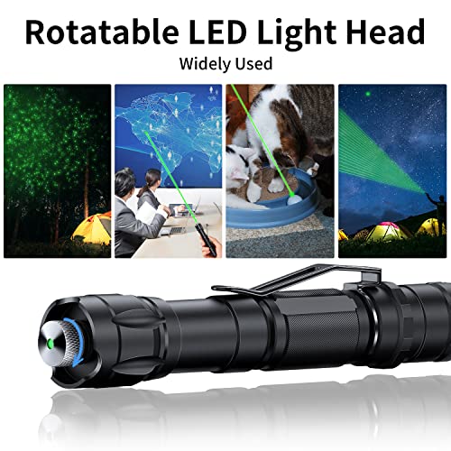 DDG High Power Iaser P0lNTER, Long Range Tactical 1500m Flashlight with High Lumen Light Beam/Aluminum/Rechargeable for Camping Gear/Hiking/Defense/Handheld