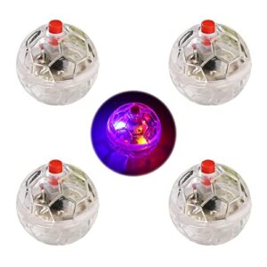 4 Pieces Ghost Hunting Cat Ball Multi-Color Flash LED Glowing Interactive Ball Pet Toys for Dog Cat Animals Activity