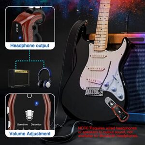 Guitar Headphone Amp,LEKATO Mini Guitar Amplifier Rechargeable Pocket Guitar Amp with Bluetooth Receiver Clean Chorus Overdrive Distortion and Wah