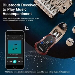 Guitar Headphone Amp,LEKATO Mini Guitar Amplifier Rechargeable Pocket Guitar Amp with Bluetooth Receiver Clean Chorus Overdrive Distortion and Wah