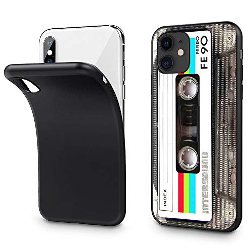 Tonvizern for iPhone 13 Mini 5.4 inch 2021 Case, Soft TPU Phone Case Music Classic Cassette Tape Retro 80’s Type Case Cover for Girls Women, Slim Shockproof Protective Case Cover (White)