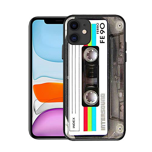 Tonvizern for iPhone 13 Mini 5.4 inch 2021 Case, Soft TPU Phone Case Music Classic Cassette Tape Retro 80’s Type Case Cover for Girls Women, Slim Shockproof Protective Case Cover (White)