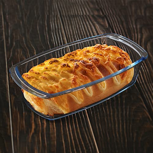 M MCIRCO 6-Piece Glass Loaf Pan with Lids Set, Meatloaf Pan With Airtight Lids, Loaf Pan For Bread, Cake, Pastries, BPA-free, Easy Grip, Fridge-to-Oven (1800ML/1.9Qt/ 7.2 Cups)