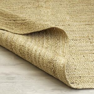 HOMEMONDE 4 x 6 ft Braided Oval Rug Farmhouse Reversible Carpet for Living Room Handmade Jute Area Rugs, Natural