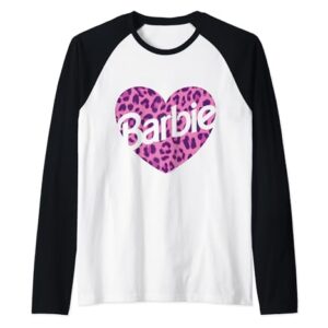 Barbie - Leopard Heart Logo Raglan Baseball Tee